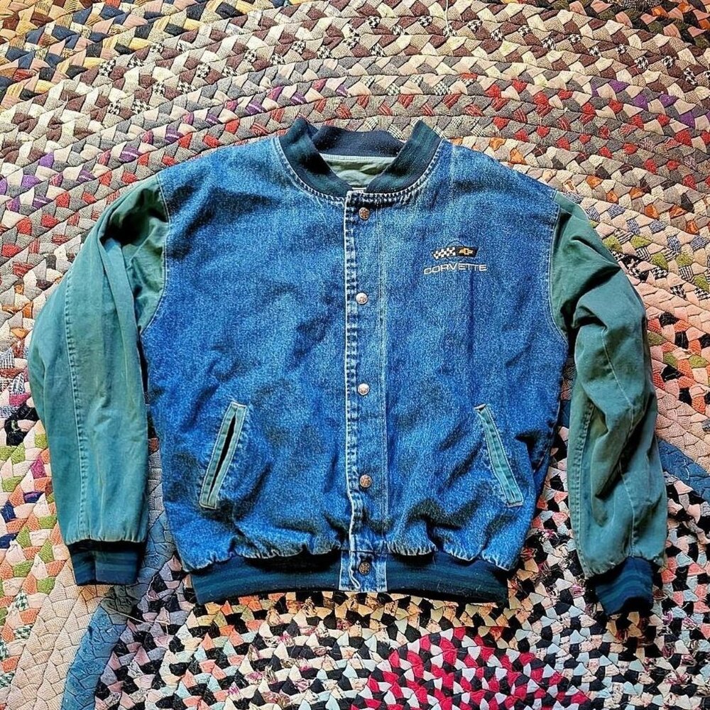 Hartwell ViaSport #90s Corvette denim jacket with embroidered logo #denimjacket